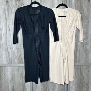 Lot of 2 Marena Recovery Bodysuit Black and Beige